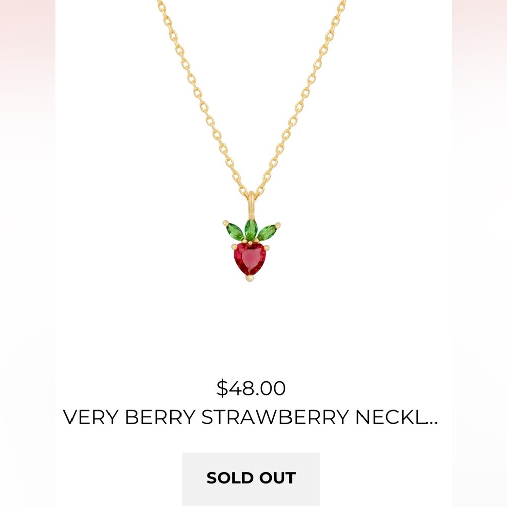 Girls Crew Strawberry necklace in gold